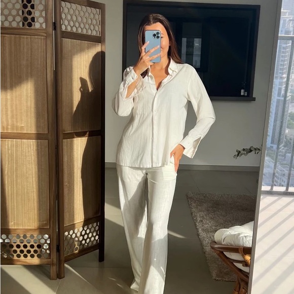 American eagle (AE) white linen beach pants - Picture 4 of 7